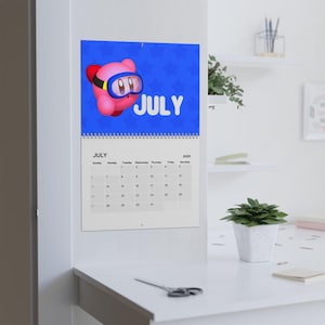Calendario Kirby (2025) / Kirby Capodanno Mesi Giorni Gioco Carino Programma Gioco Kawaii Regalo Calza della Befana Per Lei Per Lui