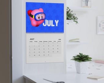 Kirby Calendar (2025) | Kirby New Year Months Days Game Cute Schedule Gaming Kawaii Gift Stocking Stuffer For Her For Him