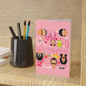 Fête des mères de Bob's Burgers | Tina Louise Gene Bob Linda Belcher Teddy Bonne fête des mères Cartes de voeux pour sa maman