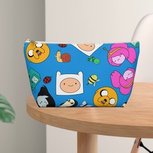 Adventure Time Pouch | Jake The Dog Finn The Human BMO Princess Bubblegum Marceline Accessory Pouch w T-bottom Makeup Pencil Bag Makeup
