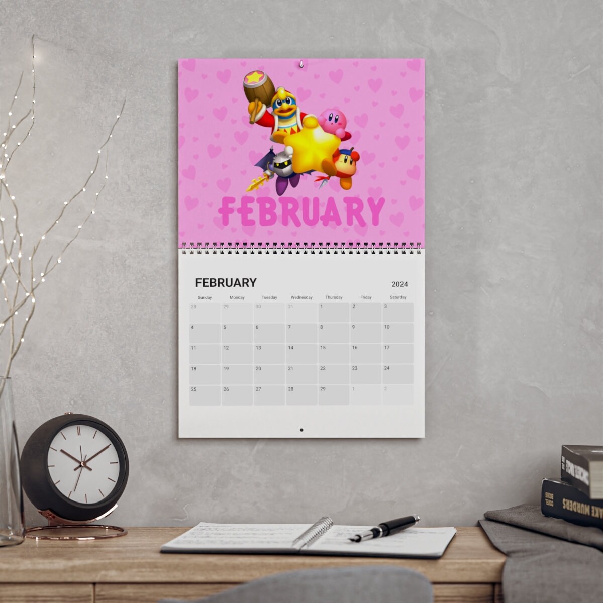 Kirby Calendar 2024 Kirby New Year Months Days Game Cute Schedule