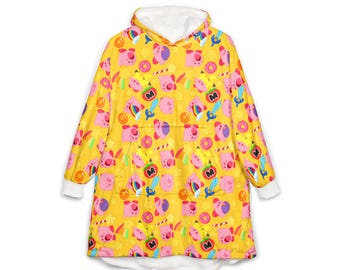 Kirby Hooded Blanket | Kirby Unisex Hooded Blanket For Her For Him Gift Cute Cozy Soft
