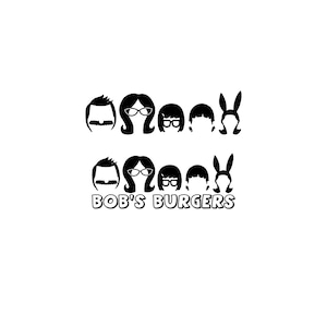 Bob's Burgers Digital Download | Silouhette Bob Linda Tina Louise Gene Belcher | SVG, PNG