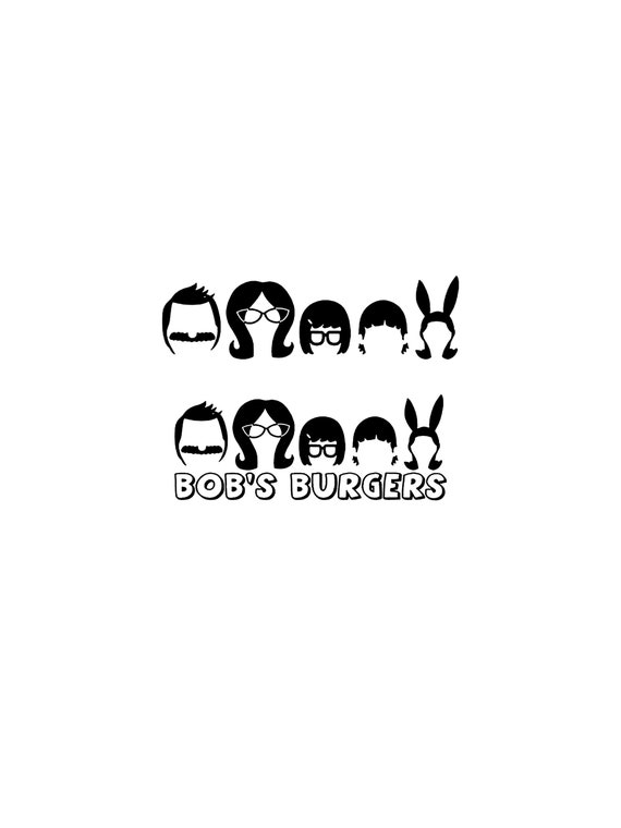 Bob's Burgers Digital Download | Silouhette Bob Linda Tina Louise Gene Belcher | SVG, PNG