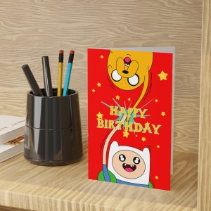 Adventure Time Geburtstagskarte | Finn der Mensch Jake Der Hund Alles Gute zum Geburtstag Grußkarten Für Sie Für Ihn Bday Bff Besties Bestfriend