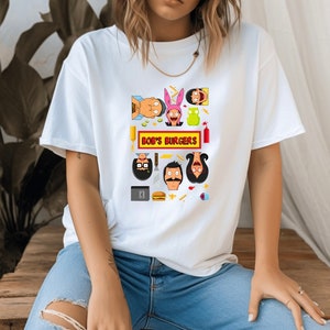 Bob&#39;s Burgers T-shirt unisexe en ultra coton | Chemise Bob&#39;s Burgers Tina Louise Gene Linda Bob Belcher Nounours | T-shirt graphique