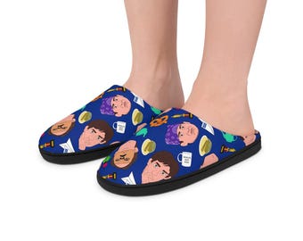 The Office Slippers | Dunder Mifflin Indoor Slippers Gift For Him For Her Cartoon Comfy Soft Shoes Kevin Jim Michael Scott Dwight Schrute