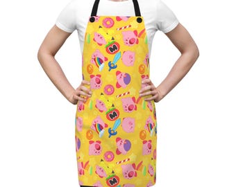 Kirby Apron | Kirby Apron Gift Baking Gift Baking For Her For Him Video Game Gamer Gaming Holiday