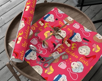 The Golden Girls Wrapping Paper | Dorothy Sophia Blanche Sophia Gift Wrap Character Merch Celebration Birthday Holiday Gift For Her Him