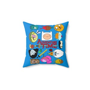 Adventure Time Pillow | Finn the Human Jake the Dog BMO Spun Polyester ...