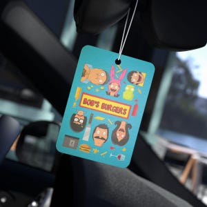 Bob's Burgers Car Air Freshener | Bob Linda Teddy Louise Tina Gene Belcher Car Air Freshener Cartoon Character Stocking Stuffer Gift