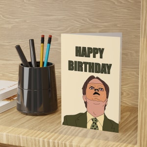 Dwight Schrute Birthday Card | The Office Happy Birthday Card Dunder Mifflin Greeting Cards