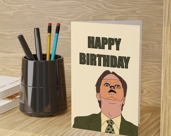 Dwight Schrute Birthday Card | The Office Happy Birthday Card Dunder Mifflin Greeting Cards