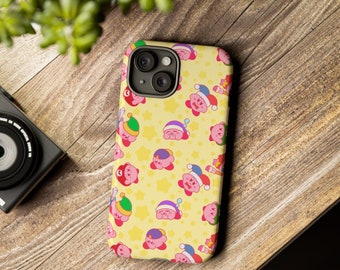 Capa de telefone Kirby | Estética fofa Kirby Tough Cases Tech Accessory Capa de telefone Jogo Rosa Presente para ela Para ele Padrão Estética Fofa Rosa