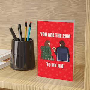 You Are The Pam To My Jim Card | The Office Dunder Mifflin Greeting Cards Valentine&#39;s Day Card  Gift For Her For Him Love