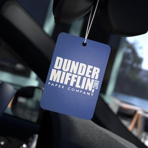The Office Car Air Freshener | Dunder Mifflin Michael Scott Dwight Schrute Jim Halpert Kevin Malone Car Air Freshener Stocking Stuffer Gift
