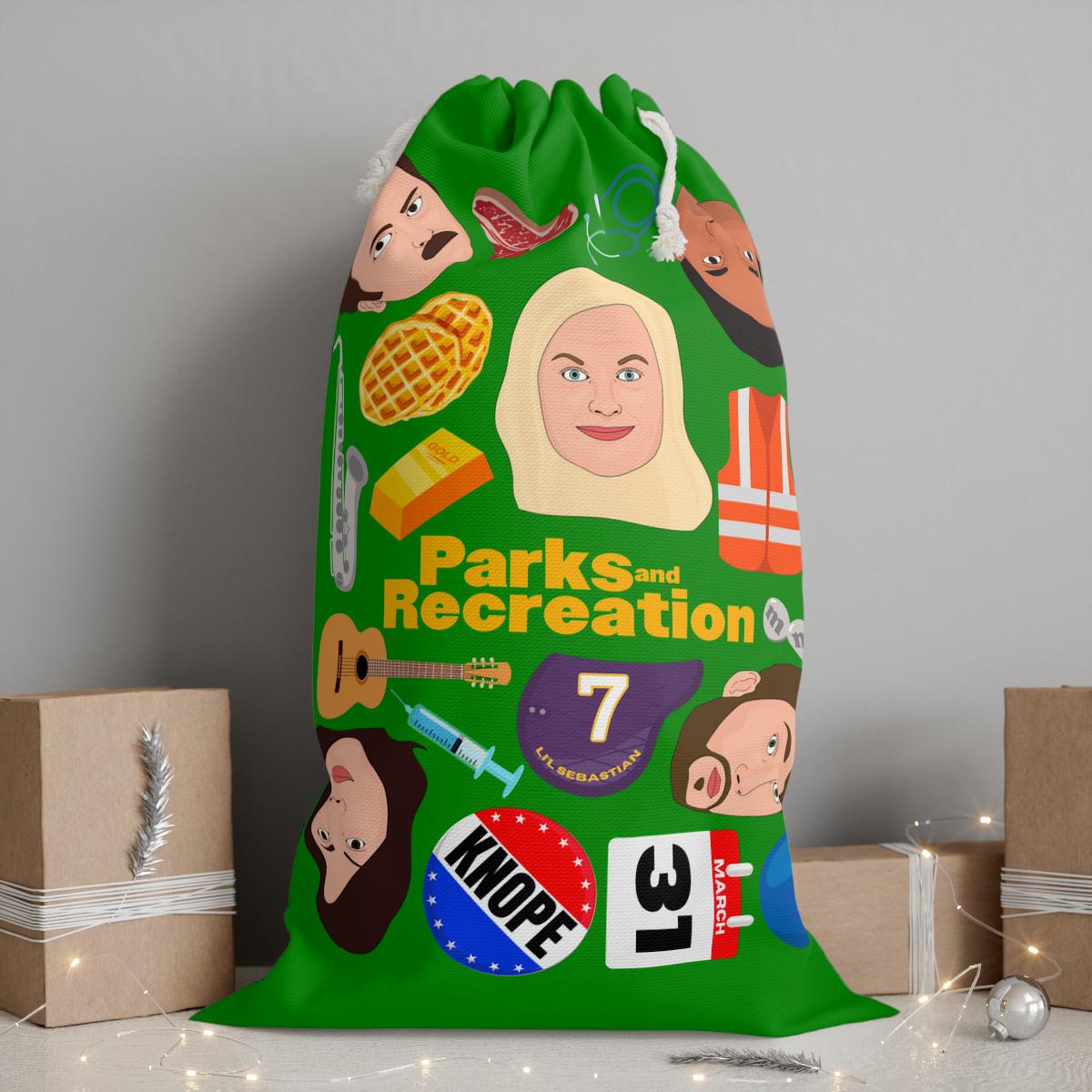 Parks And Rec Birthday Sack | Happy Birthday Bag Gift For Her For Him Character Stocking Cute