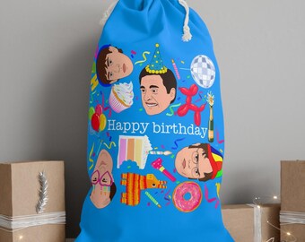 The Office Birthday Gift Bag | Dunder Mifflin Michael Dwight Jim Kevin Gift Sack For Her For Him Gift Sack Happy Birthday