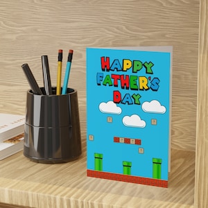 Biglietto di auguri per la festa del papà / Papà giocatore di videogiochi Biglietti di auguri per la festa del papà Regalo estetico per lui Per il padre