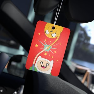 Assainisseur d'air pour voiture Adventure Time | Finn l'humain Jake le chien Désodorisant pour voiture BMO Marceline Princess chewing-gum pour voiture Cadeau de Noël