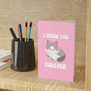 I Meow You Furever Card | Cat Lover Valentine's Day Love Greeting Cards Bff Couple Family For Her For Him Aesthetic Kitty
