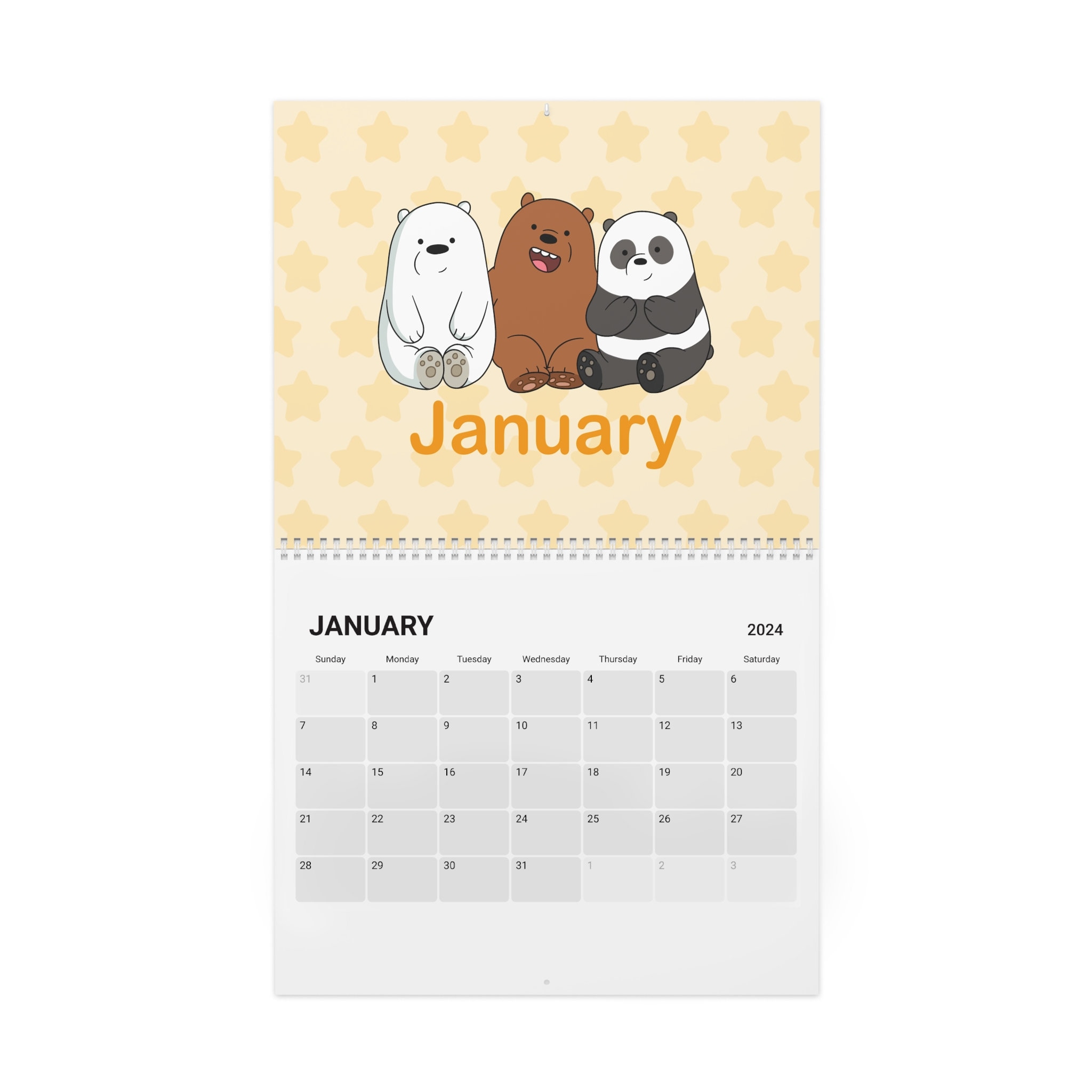 We Bare Bears Calendar (2024) Grizzly Panda Ice Bear Chloe Nom Nom sold