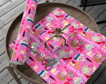 The Golden Girls Birthday Wrapping Paper | Dorothy Sophia Blanche Sophia Gift Wrap Character Merch Celebration Birthday Gift For Her Him