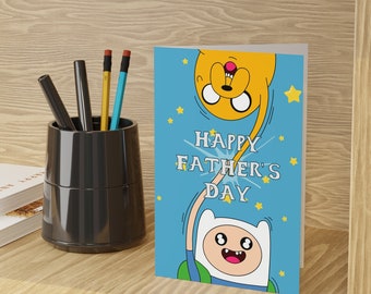 Happy Father's Day Adventure Time Card | Happy Father's Day Greeting Cards Finn The Human Jake The Dog Father Dad For Him