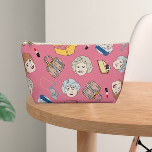 Der goldene Mädchen Beutel | Dorothy Blanche Rose Sophia Accessoire-Tasche mit T-Bottom-Charakter Merch Make-up-Bleistift-Tasche für sie ihn Schreibwaren