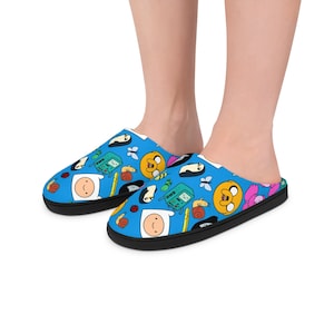 Adventure Time Slippers | Finn The Human Jake The Dog BMO Marceline Princess Bubblegum Indoor Slippers For Her For Him Cartoon Character image 1