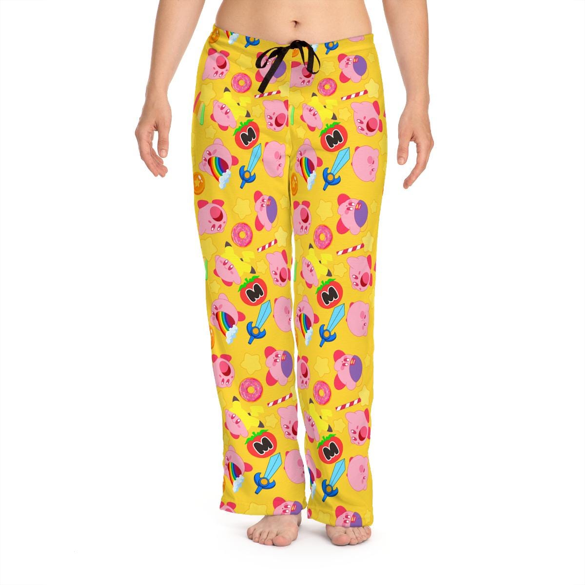 Kirby Pants | Kirby Pyjama Pants Bottoms Pj Gift For Her For Him Comfy Merch Gaming Gamer Retro Gaming Nostalgia christmas stocking stuffer