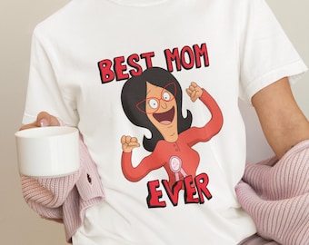 Bob Burgers Muttertagsshirt | Linda Belcher Beste Mutter aller Zeiten Ultra Cotton Tee Geschenk für ihre # 1 Mutter Bob Tina Louise Gene Belcher Graphic Tee