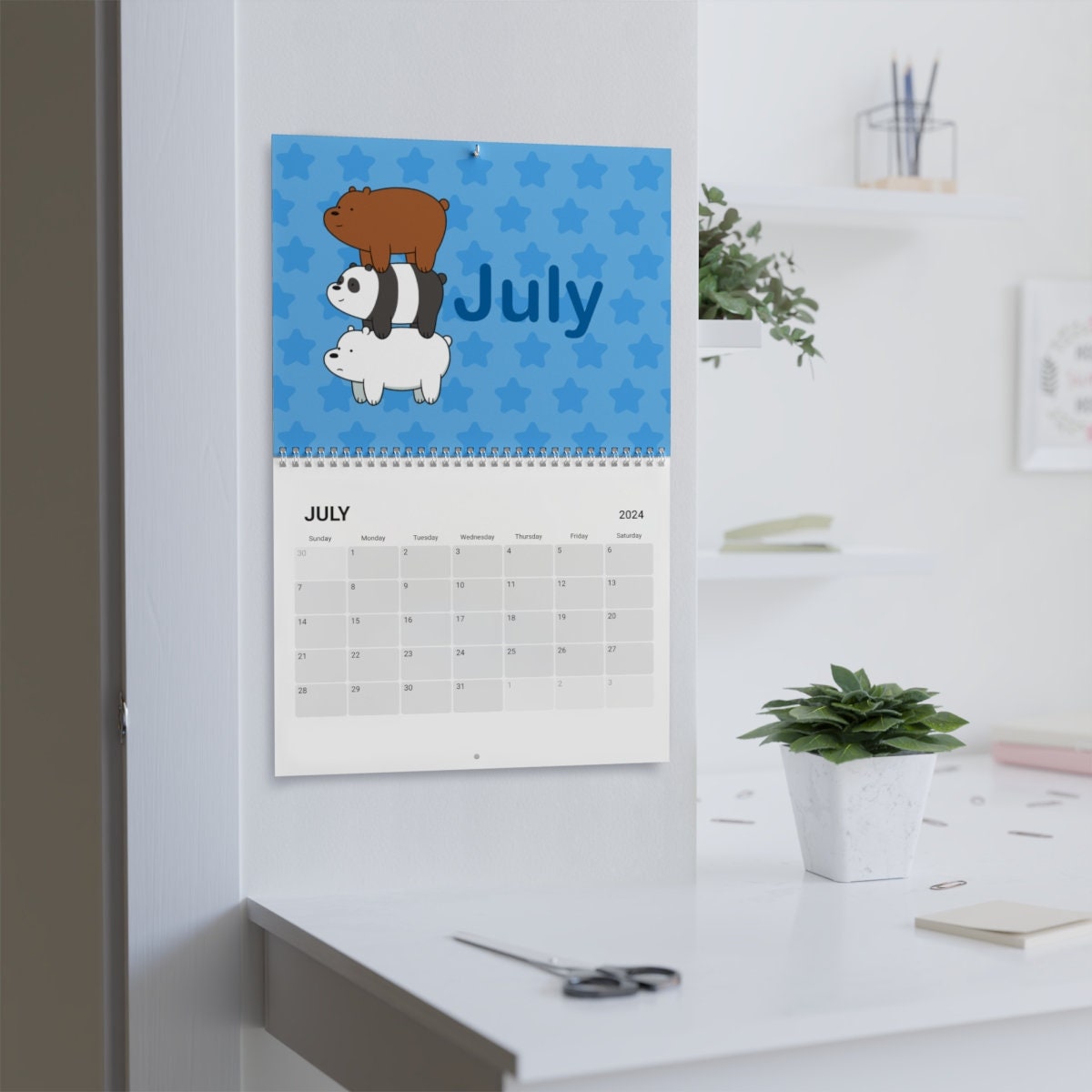 We Bare Bears Calendar (2024) Grizzly Panda Ice Bear Chloe Nom Nom sold