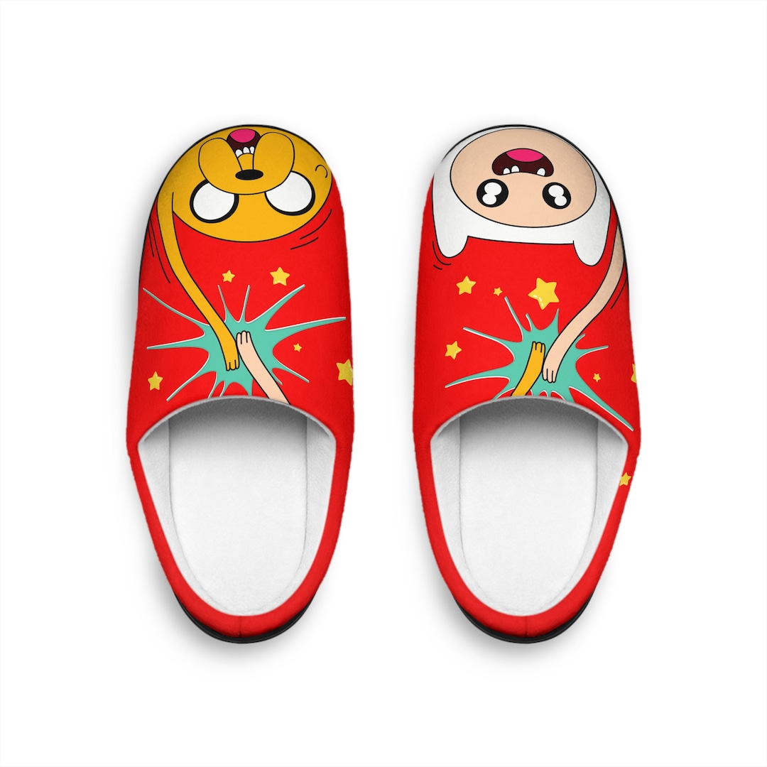 Pantofole Adventure Time Jake il cane Finn l umano Pantofole da interno Cartone animato Bff Besties Regalo per lei Per lui Comode scarpe morbide e accoglienti Etsy Italia