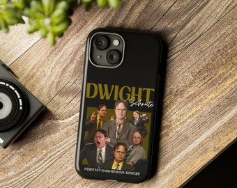 Capa de telefone Dwight Schrute | Capas resistentes retrô vintage Dwight The Office Graphic Tee Presente estético para ela Para ele Acessório de tecnologia