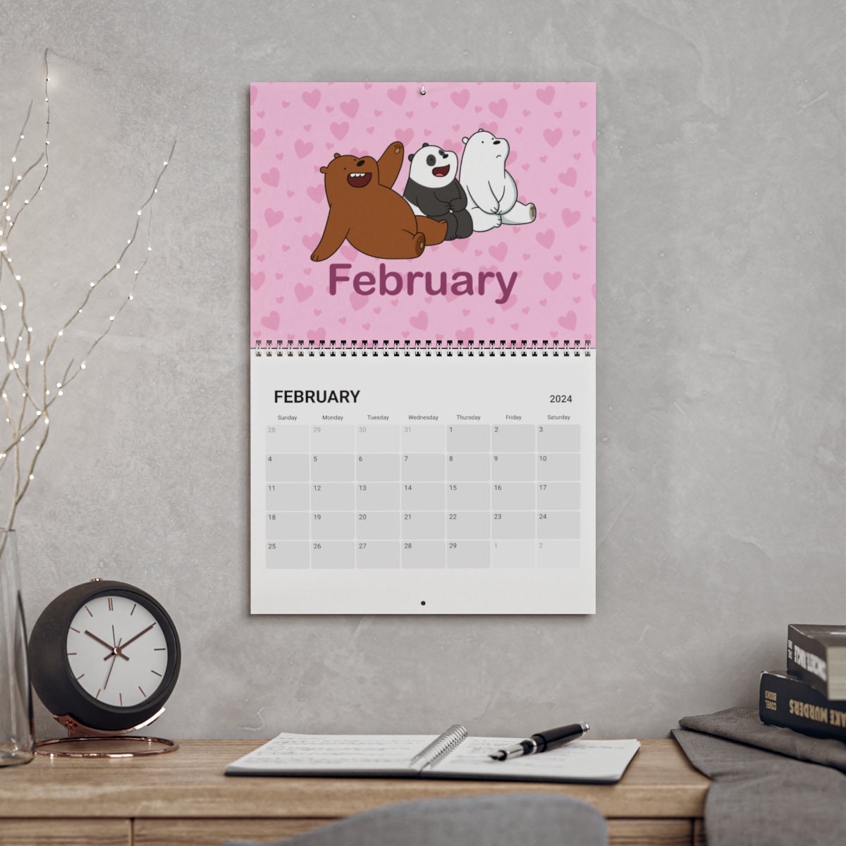 We Bare Bears Calendar (2025) Grizzly Panda Ice Bear Chloe Nom Nom sold