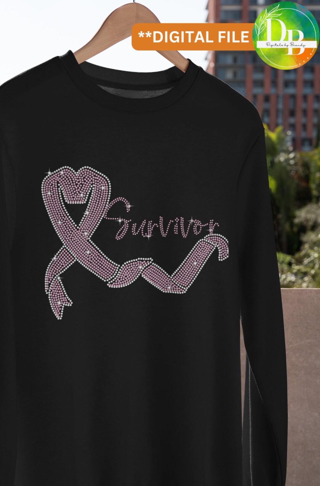 Cancer Ribbon Rhinestone Cancer Survivor Rhinestone SVG Digital File Instant Download for Cricut ...