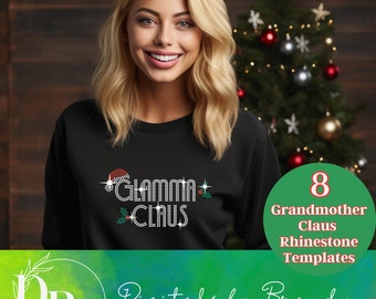 Christmas rhinestone template bundle for cricut, Grandmother Christmas bundle design rhinestone for silhouette cameo, xmas instant download