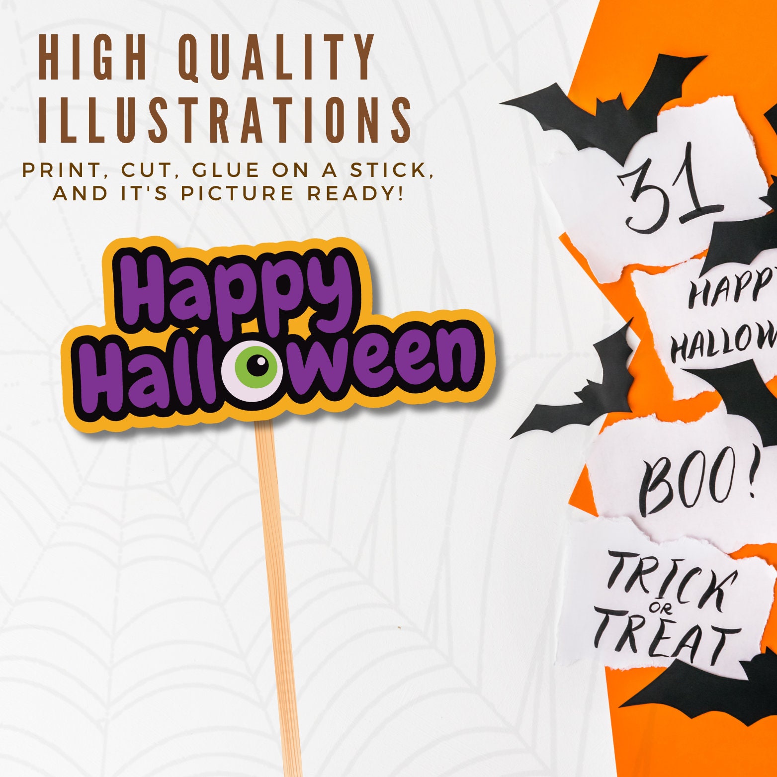 Printable Halloween Photo Booth Props Halloween Props Instant Download