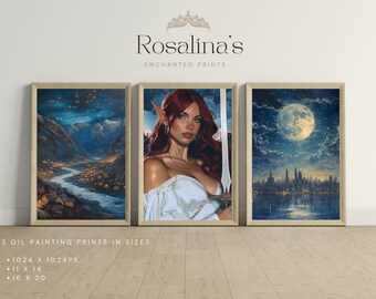 Sarah J Maas set of 3 Instant Digital Prints ACOTAR Velaris City of Starlight, Crescent City, Bryce Quinlan Download Art, BookLover