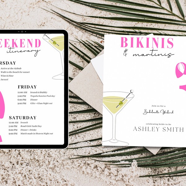 Bikinis and Martinis Digital Itinerary Etsy