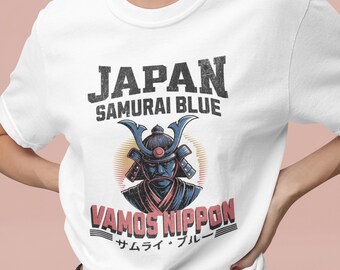 Japan Samurai Blue T-shirt | Retro Football Tee - Etsy