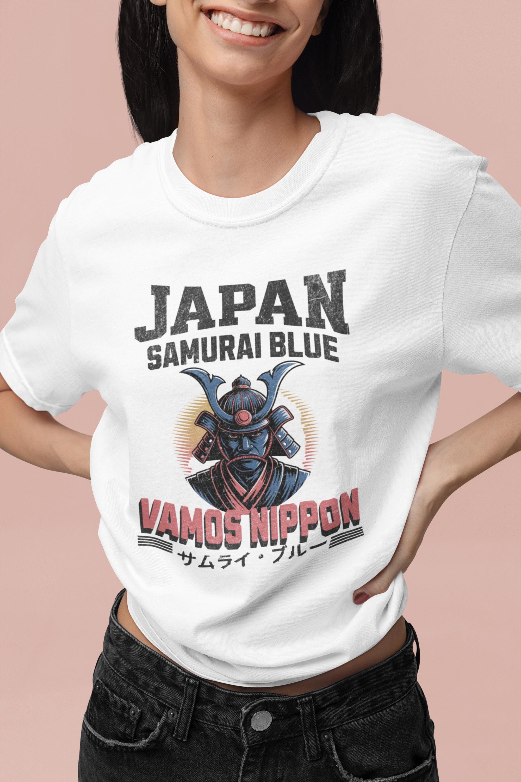 Japan Samurai Blue T-shirt | Retro Football Tee - Etsy