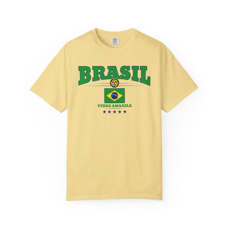 Brazil Football Shirt - Verde-Amarela | Brazil Soccer Tee with 5 Stars & Flag | Seleção Brasileira Fan Shirt image 7