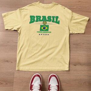 Brazil Football Shirt - Verde-Amarela | Brazil Soccer Tee with 5 Stars & Flag | Seleção Brasileira Fan Shirt image 6