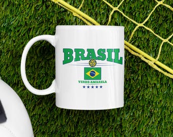 Brasilien National Team Keramikbecher, Fußball Fan Geschenk