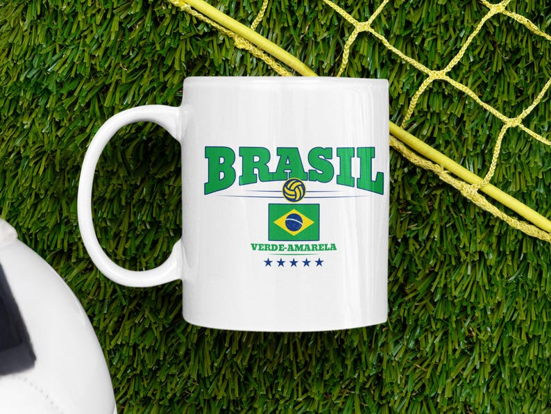 Brazil National Team Ceramic Mug, Football Fan Gift image 1