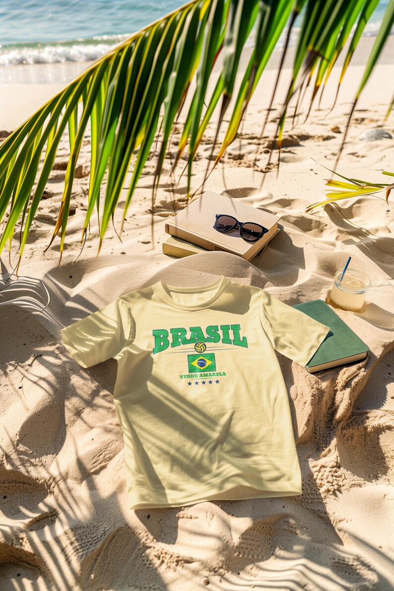Brazil Football Shirt - Verde-Amarela | Brazil Soccer Tee with 5 Stars & Flag | Seleção Brasileira Fan Shirt image 5