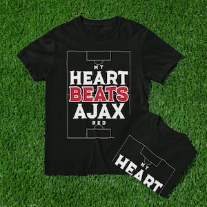 My Heart Beats Ajax Red Shirt, Ajax Amsterdam Soccer Tee, AFC Ajax Football Gift, Netherlands Soccer, Johan Cruyff Fan Shirt