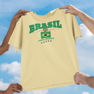 Brazil Football Shirt - Verde-Amarela | Brazil Soccer Tee with 5 Stars & Flag | Seleção Brasileira Fan Shirt image 2